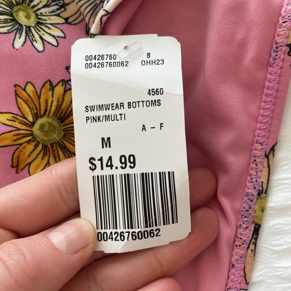 NWT Forever 21 pink floral print high leg cheeky bikini bottoms size medium - Picture 11 of 13